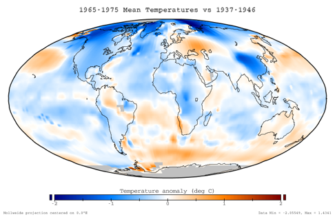 Temperature anomaly over years